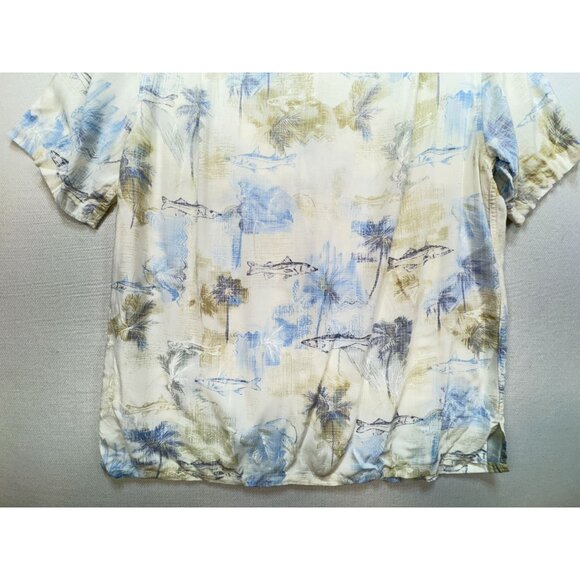 Batak Bay Mens Hawaiian Button Up Shirt Size M Tropical Short-Sleeve - Picture 12 of 12